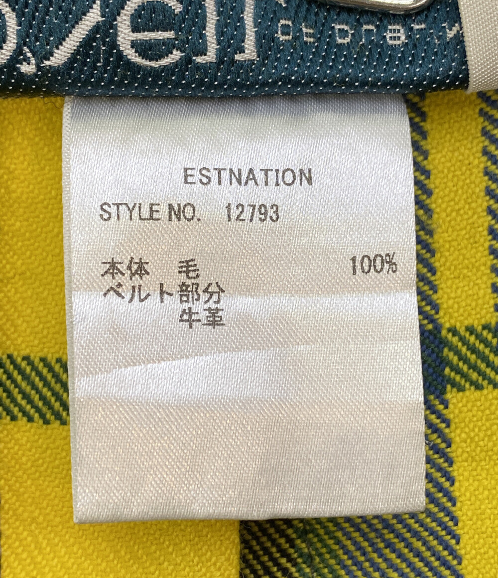 O NEIL of DUBLIN オニール オブ ダブリン ラップスカート チェック イエロー レディース SIZE GB8