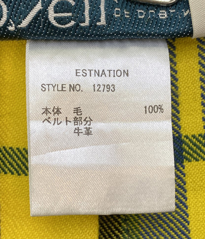 O NEIL of DUBLIN オニール オブ ダブリン ラップスカート チェック イエロー レディース SIZE GB8