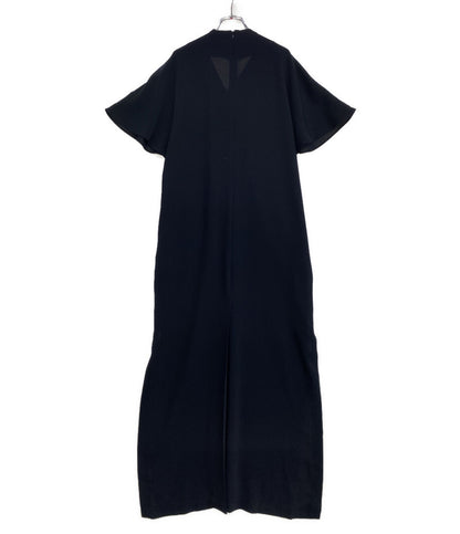 KIMHEKIM キムヘキム 半袖ワンピース ネイビー パール ESE-29130 レディース SIZE 36