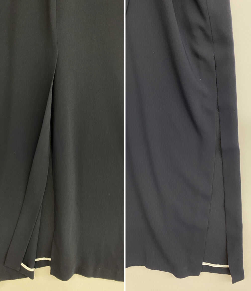 KIMHEKIM キムヘキム 半袖ワンピース ネイビー パール ESE-29130 レディース SIZE 36