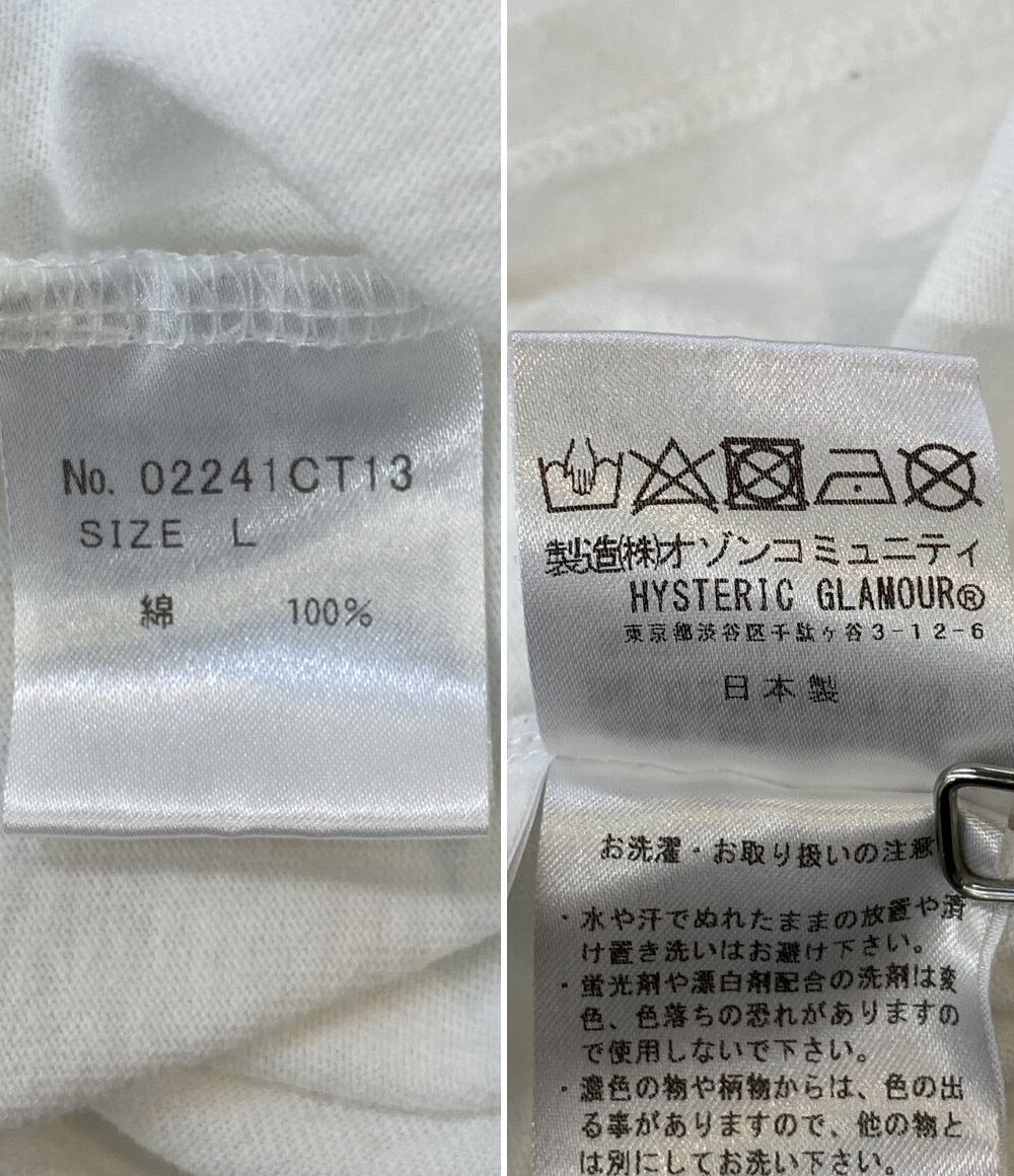 HYSTERIC 半袖Ｔシャツ Hystenic gramour ロゴ ホワイト メンズ SIZE L ヒステリック