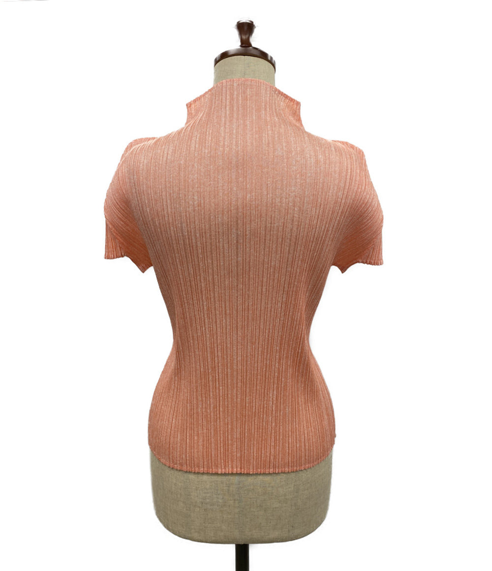 美品 PLEATS PLEASE 半袖カットソー ハイネック PP71-JK168 レディース SIZE 3 プリーツプリーズ