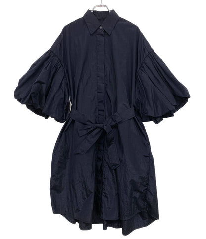 美品 DOUBLE STANDARD CLOTHING ボリュームスリーブコートシャツ ネイビー レディース SIZE 38 ダブルスタンダードクロージング