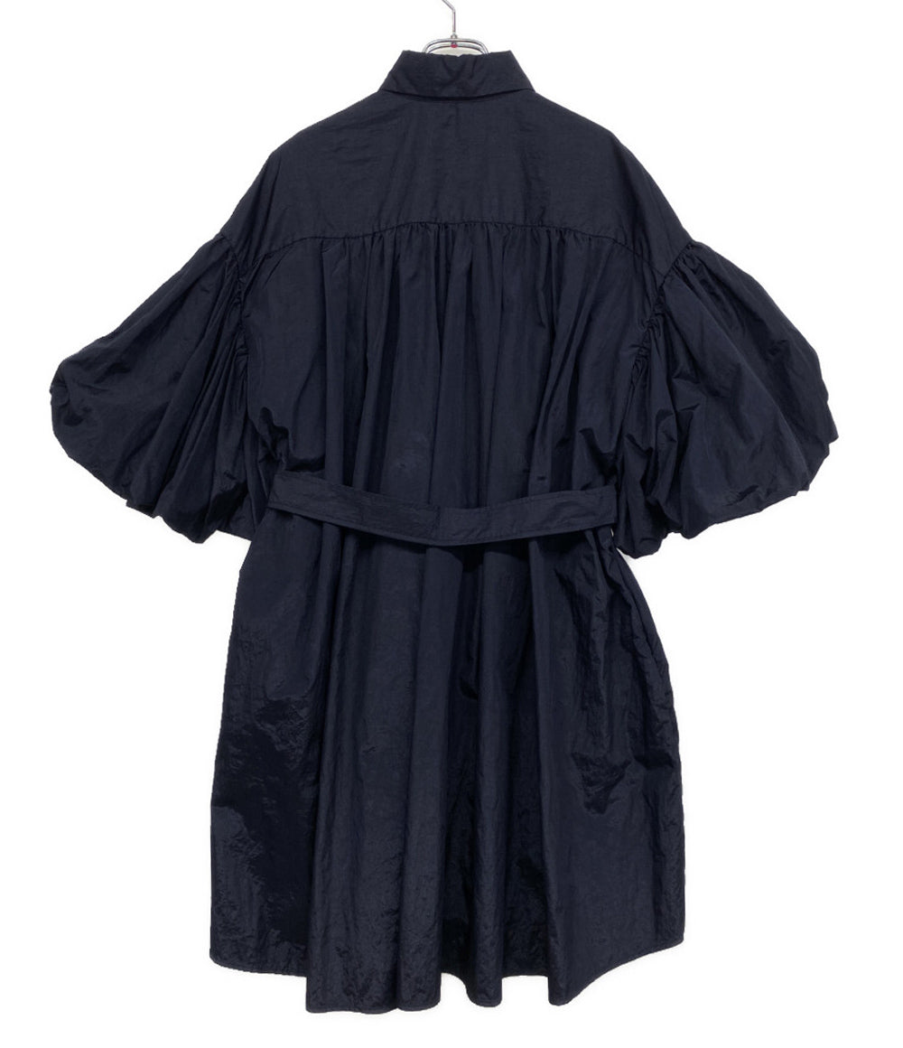 美品 DOUBLE STANDARD CLOTHING ボリュームスリーブコートシャツ ネイビー レディース SIZE 38 ダブルスタンダードクロージング