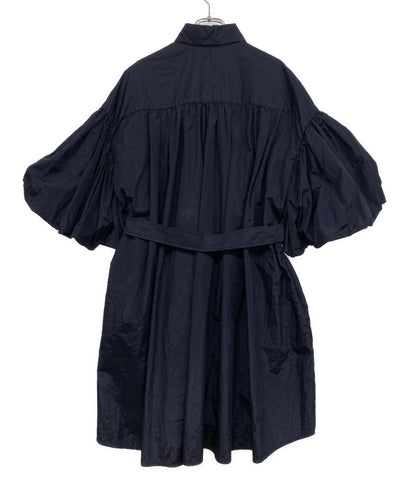 美品 DOUBLE STANDARD CLOTHING ボリュームスリーブコートシャツ ネイビー レディース SIZE 38 ダブルスタンダードクロージング