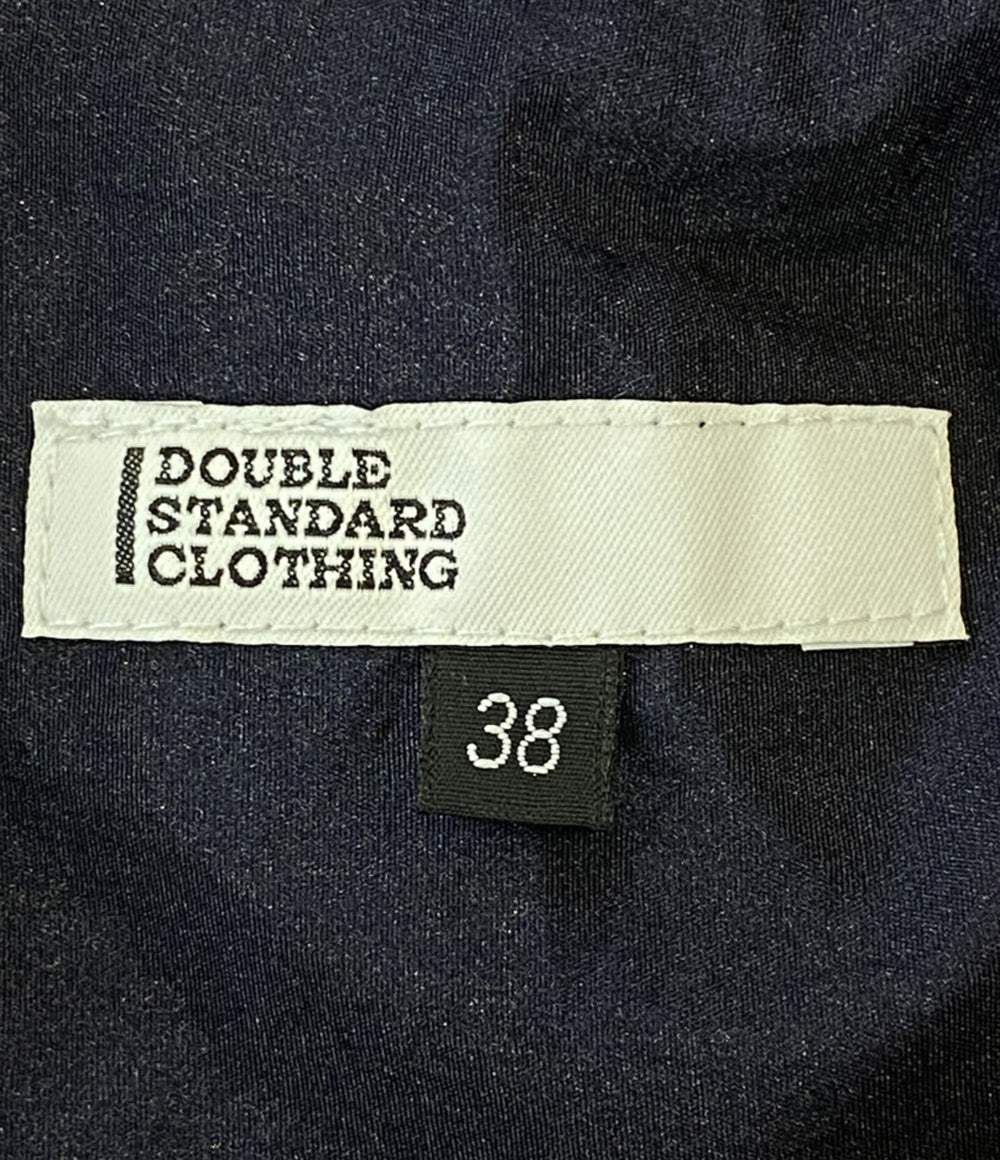 美品 DOUBLE STANDARD CLOTHING ボリュームスリーブコートシャツ ネイビー レディース SIZE 38 ダブルスタンダードクロージング
