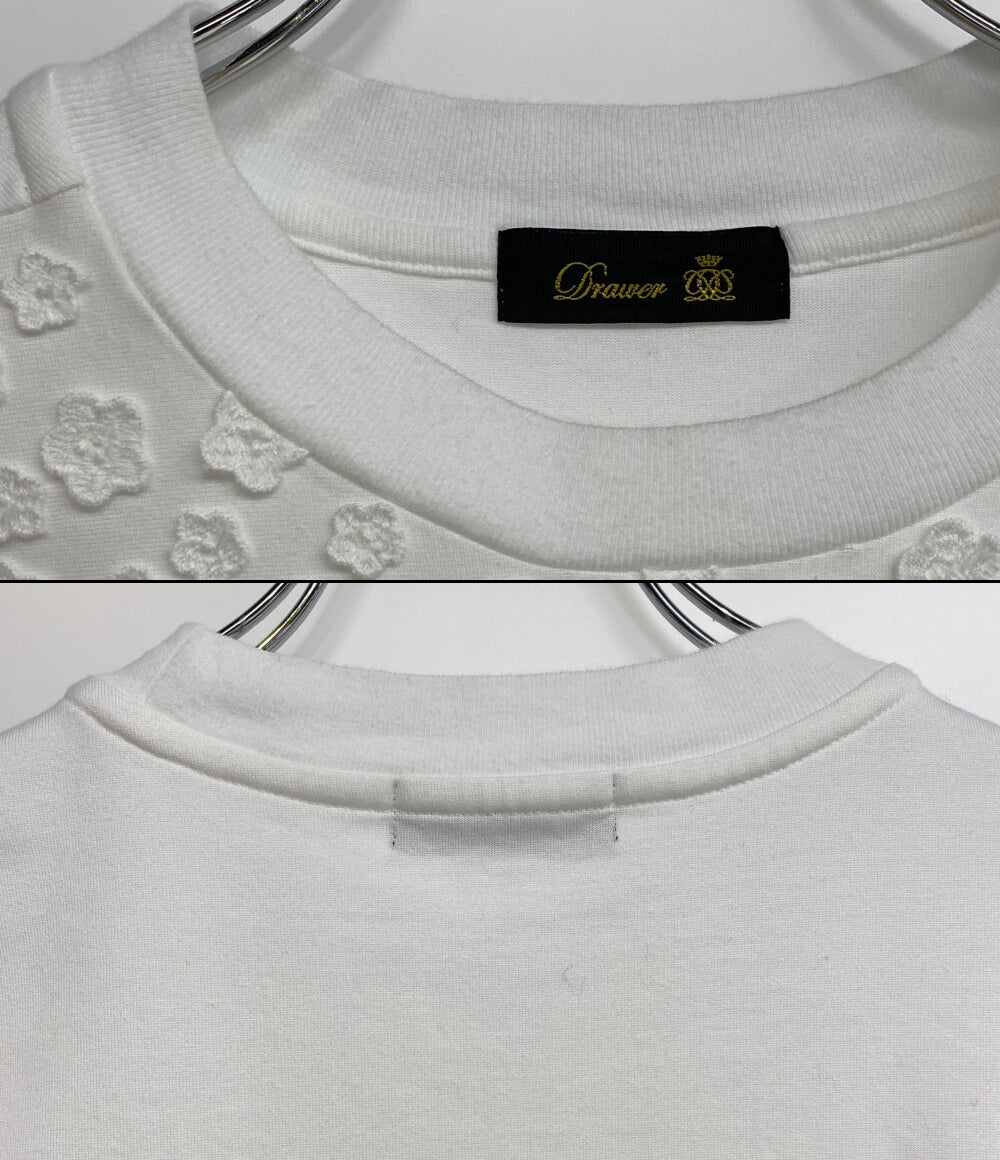 Drawer 半袖Ｔシャツ 6517-299-0741 フラワ-エンボス レディース SIZE - ドゥロワー
