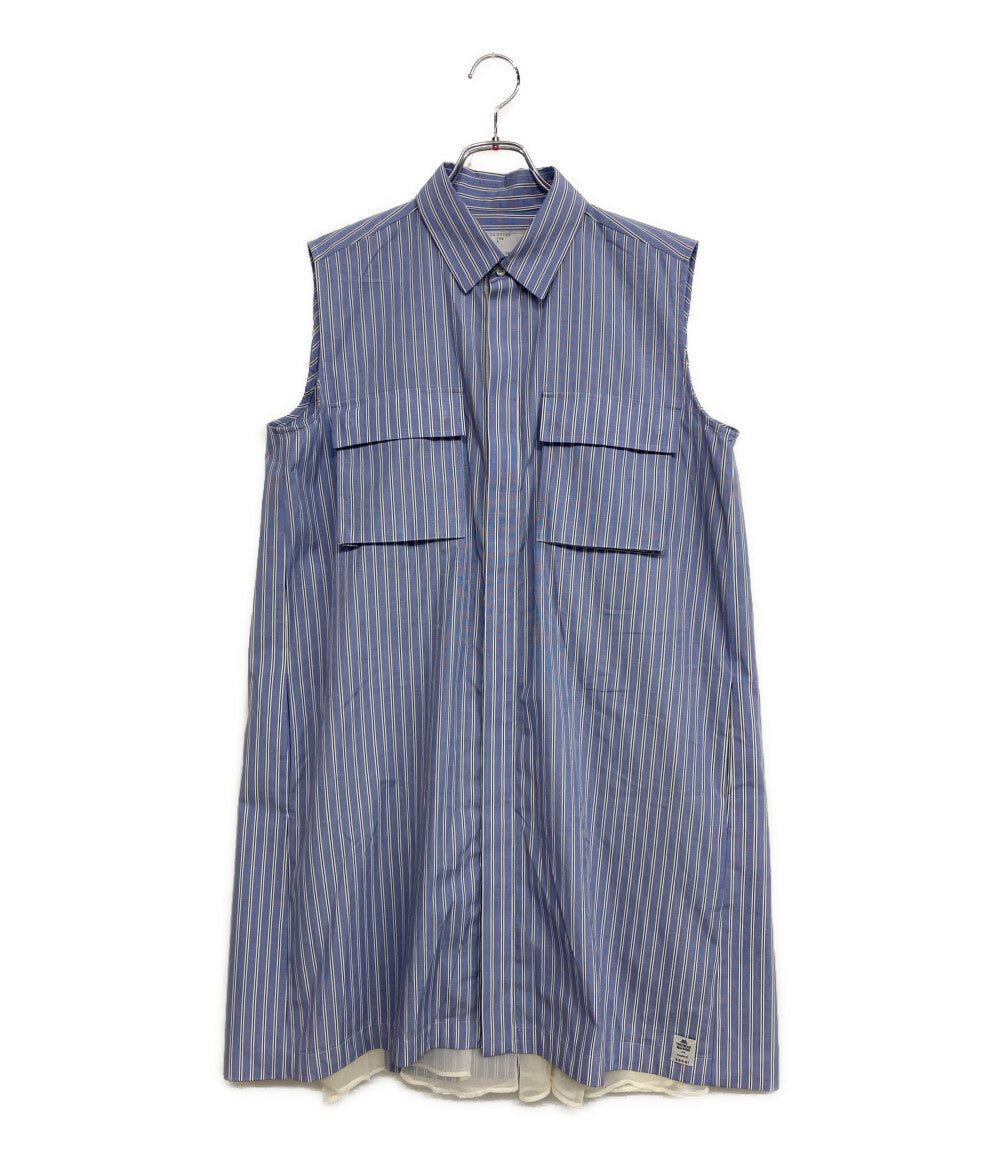 SACAI サカイ 2016SS Resort メッシュノースリーブトップス Sacai ノースリーブ シャツ | ブラック | FARFETCH JP