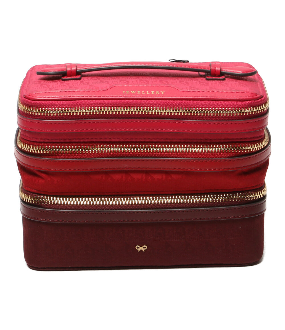美品 ANYA HINDMARCH AH ロゴ バニティーキット ピンク 26年現行品 レディース アニヤ・ハインドマーチ