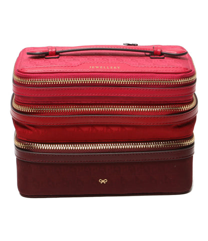 美品 ANYA HINDMARCH AH ロゴ バニティーキット ピンク 26年現行品 レディース アニヤ・ハインドマーチ