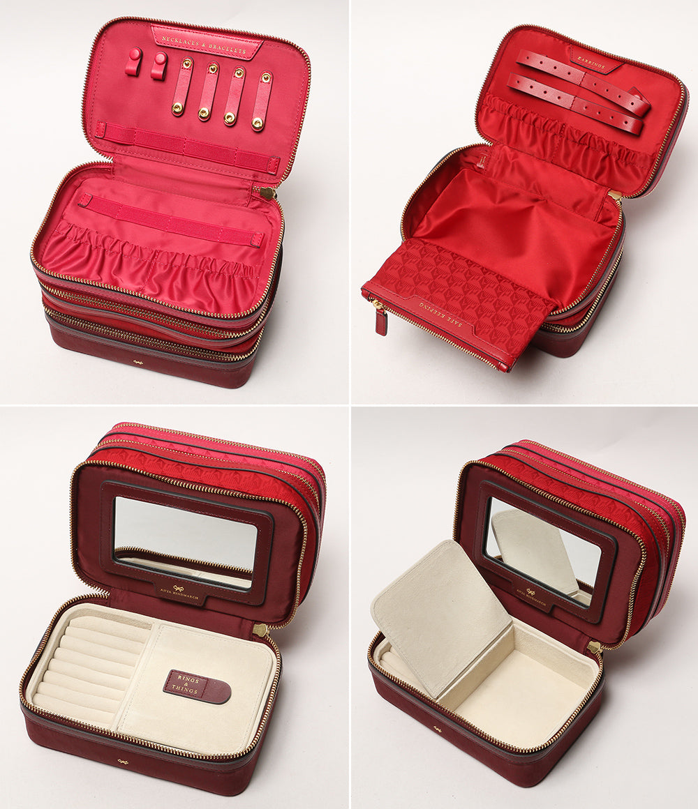 美品 ANYA HINDMARCH AH ロゴ バニティーキット ピンク 26年現行品 レディース アニヤ・ハインドマーチ