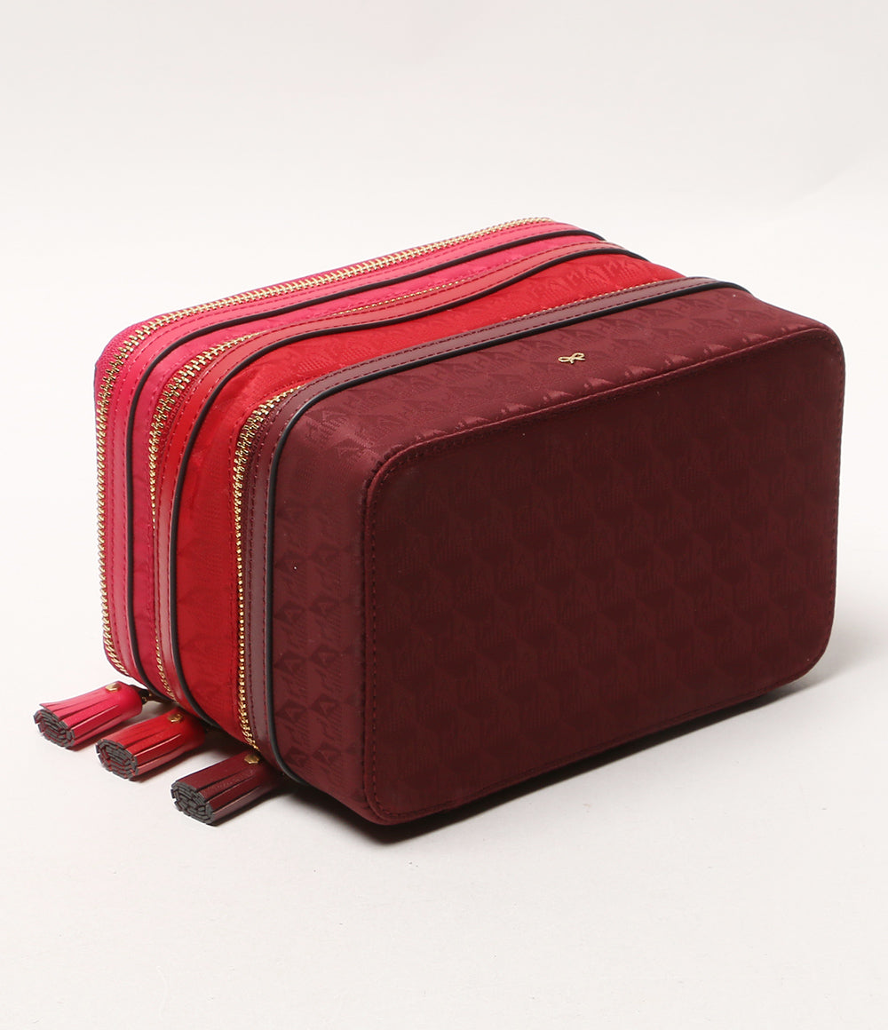 美品 ANYA HINDMARCH AH ロゴ バニティーキット ピンク 26年現行品 レディース アニヤ・ハインドマーチ