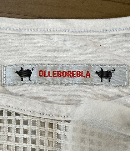 美品 OLLEBOREBLA カットソー ノースリーブ レース 刺繍 グレー レディース SIZE - オレボレブラ