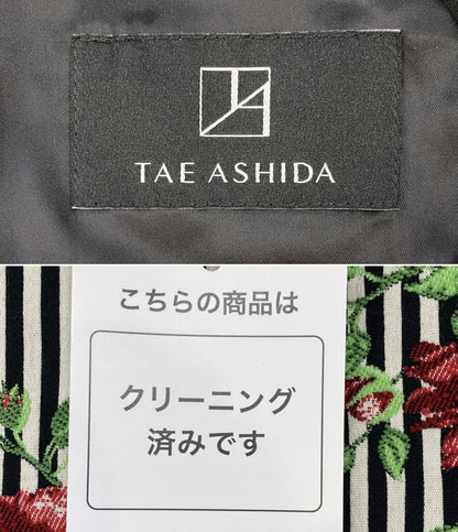 TAE ASHIDA タエアシダ ノースリーブワンピース ストライプ ローズ総柄 レディース SIZE 9