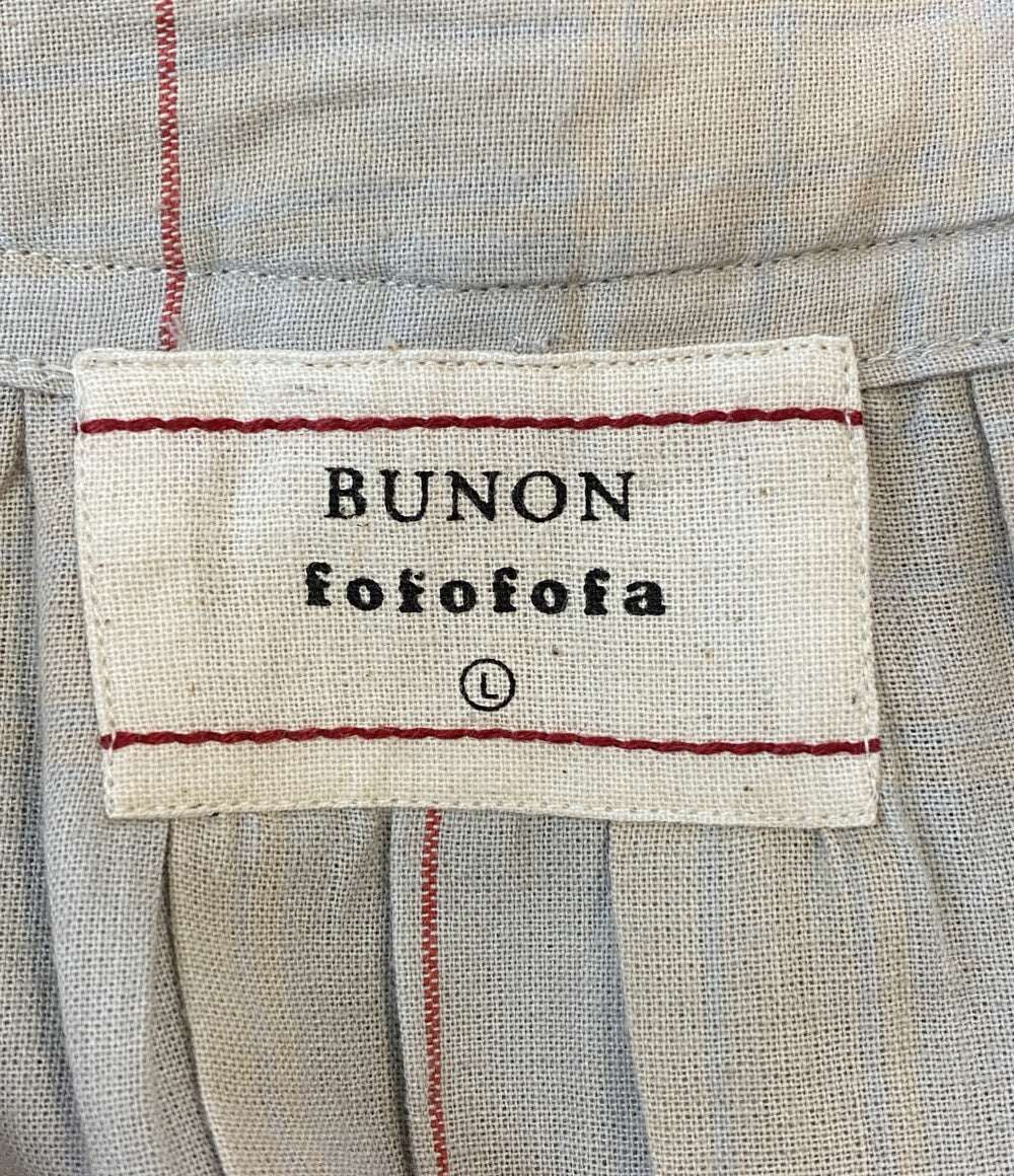 fofo fofa×BUNON ブノン オーバーオール KENNY SUIT ベージュチェック レディース SIZE L フォフォフォファ