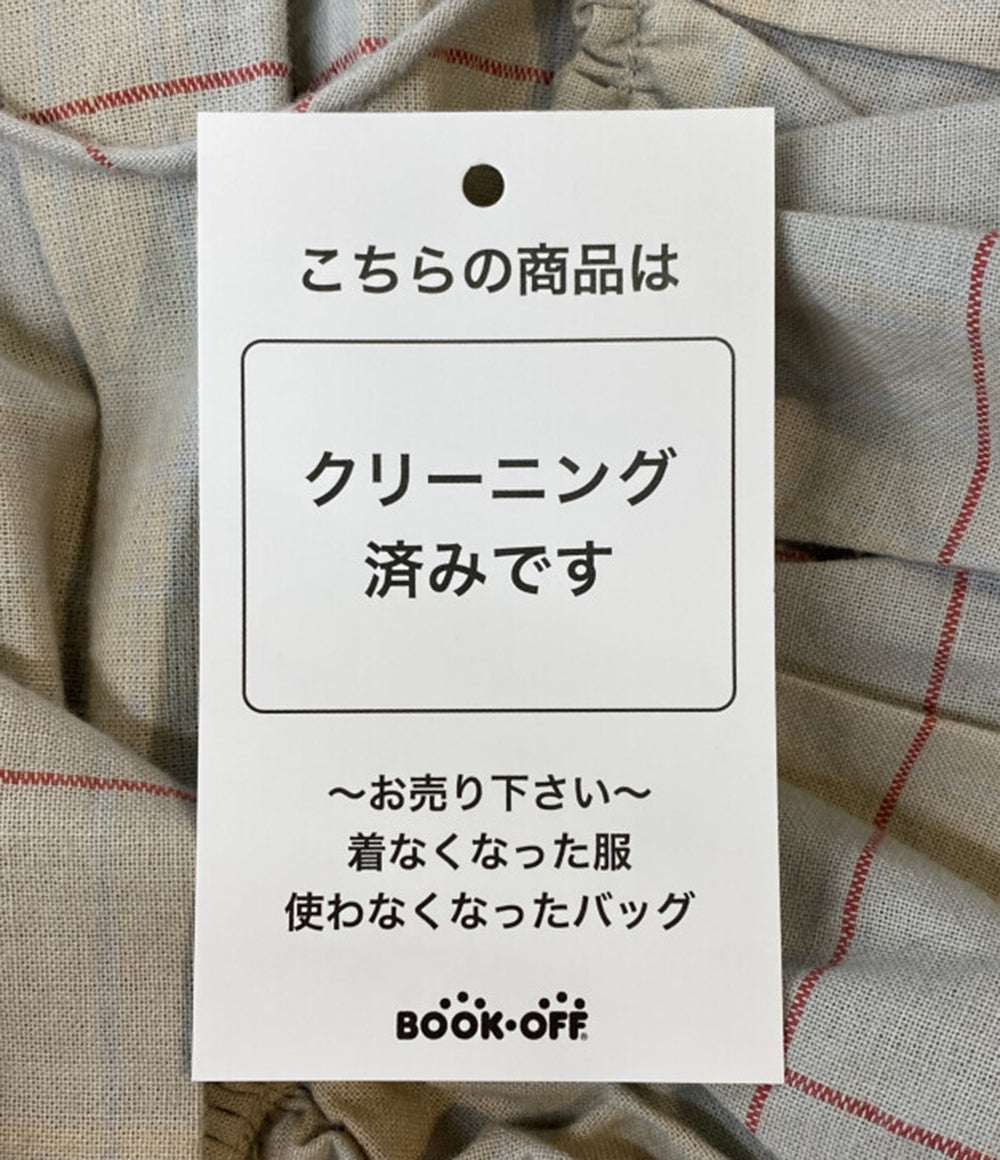 fofo fofa×BUNON ブノン オーバーオール KENNY SUIT ベージュチェック レディース SIZE L フォフォフォファ