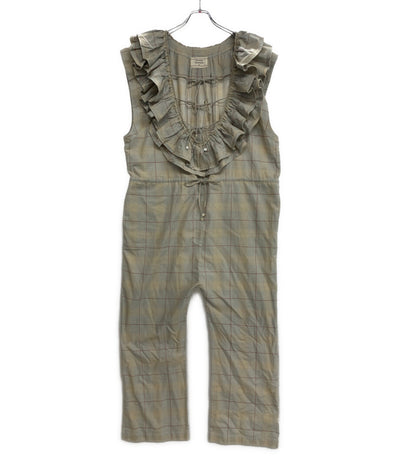 fofo fofa×BUNON ブノン オーバーオール KENNY SUIT ベージュチェック レディース SIZE L フォフォフォファ