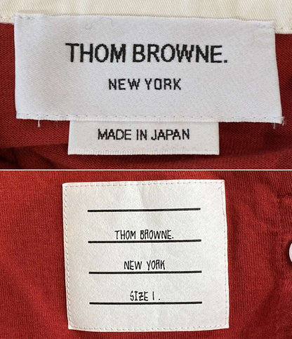 美品 THOM BROWNE ポロシャツ ラガーシャツ レッド MJP219A-06221 メンズ SIZE 1 トムブラウン