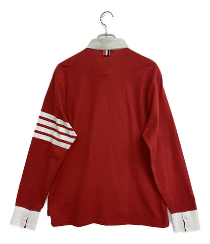 美品 THOM BROWNE ポロシャツ ラガーシャツ レッド MJP219A-06221 メンズ SIZE 1 トムブラウン