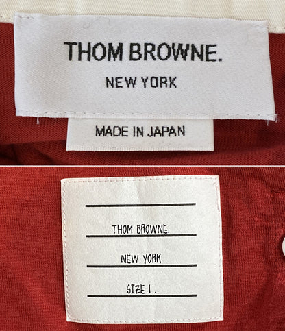 美品 THOM BROWNE ポロシャツ ラガーシャツ レッド MJP219A-06221 メンズ SIZE 1 トムブラウン