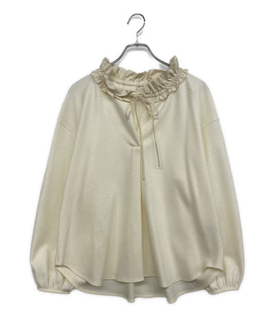 Drawer 長袖ウールシャツ ギャザーカラーロングスリーブブラウス 6512-2-000003 レディース SIZE 1 ドゥロワー