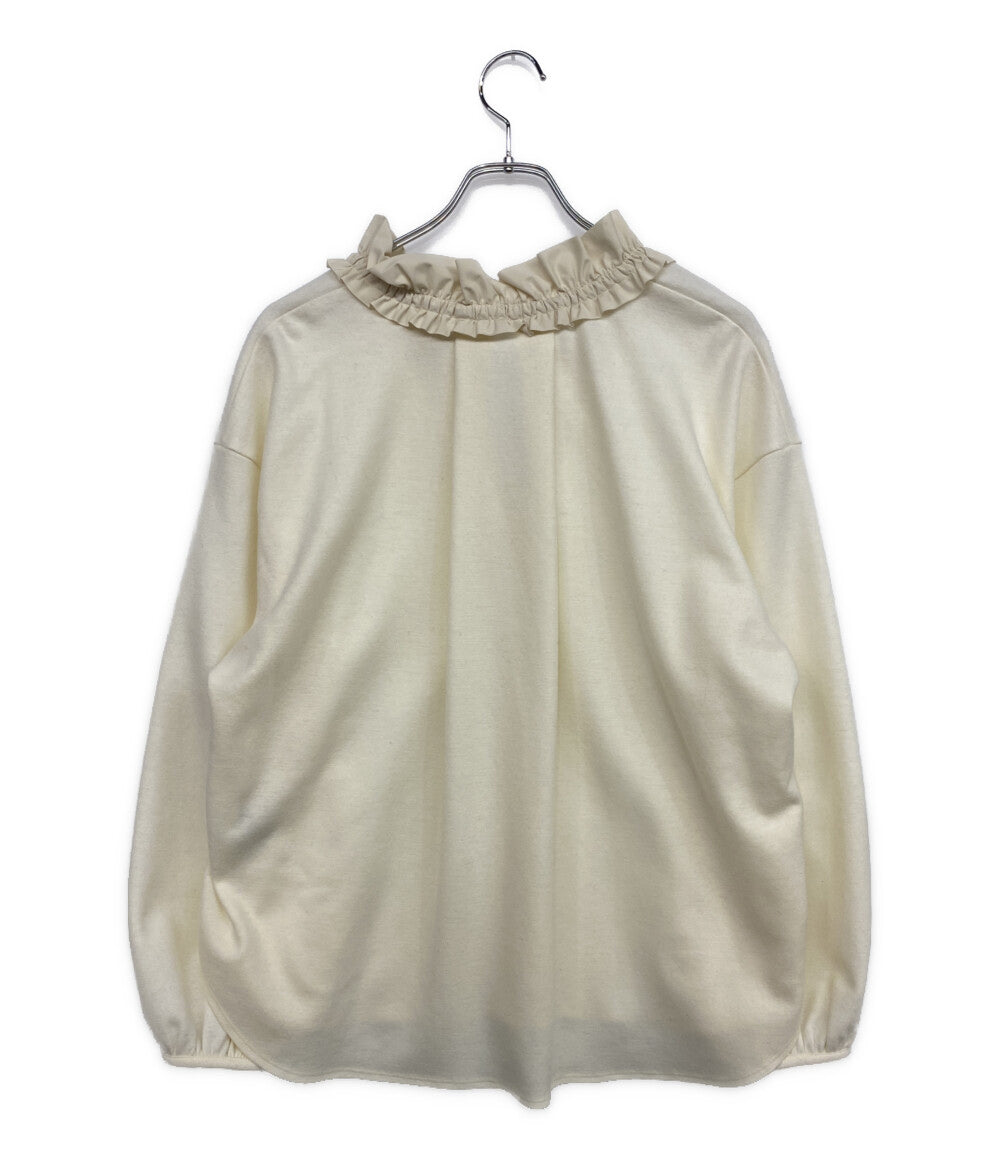 Drawer 長袖ウールシャツ ギャザーカラーロングスリーブブラウス 6512-2-000003 レディース SIZE 1 ドゥロワー