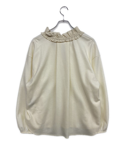 Drawer 長袖ウールシャツ ギャザーカラーロングスリーブブラウス 6512-2-000003 レディース SIZE 1 ドゥロワー