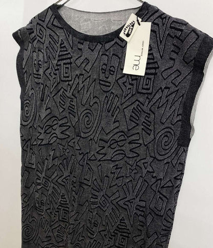 me ISSEY MIYAKE ノースリーブワンピース 総柄 グレ- MI94-KT332-17 レディース SIZE - ミー イッセイミヤケ