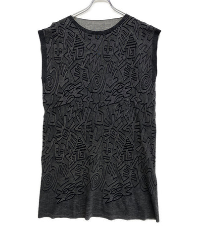 me ISSEY MIYAKE ノースリーブワンピース 総柄 グレ- MI94-KT332-17 レディース SIZE - ミー イッセイミヤケ