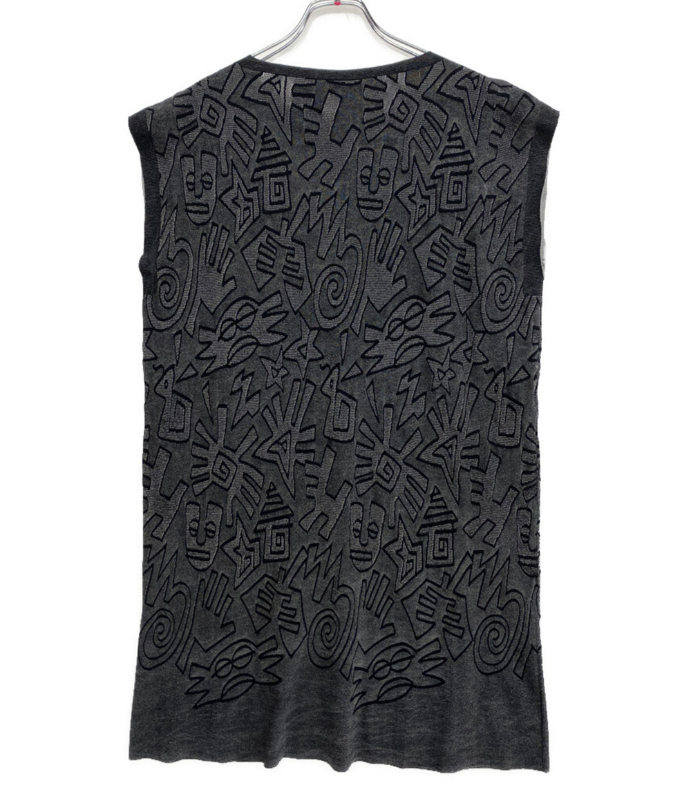 me ISSEY MIYAKE ノースリーブワンピース 総柄 グレ- MI94-KT332-17 レディース SIZE - ミー イッセイミヤケ