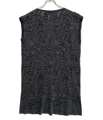 me ISSEY MIYAKE ノースリーブワンピース 総柄 グレ- MI94-KT332-17 レディース SIZE - ミー イッセイミヤケ