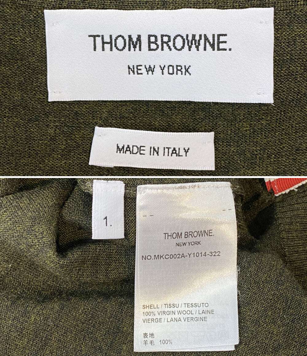 THOM BROWNE 4BARクラシックカーディガン グリーン MKC002A-Y1014-33 メンズ SIZE 1 トムブラウン