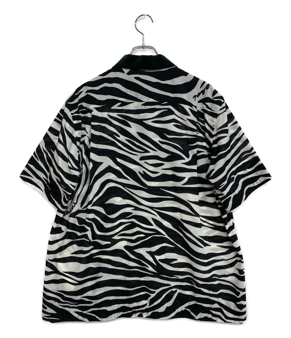 sacai 20-02256M オープンカラー半袖シャツ ゼブラ 2020SS メンズ SIZE