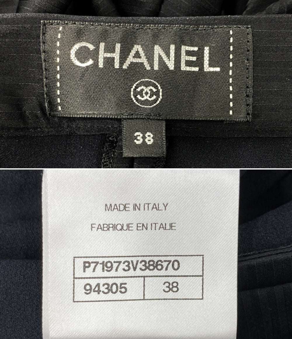 美品 CHANEL シルクパンツ ブラック 22C P71973V38670 レディース SIZE 38 シャネル