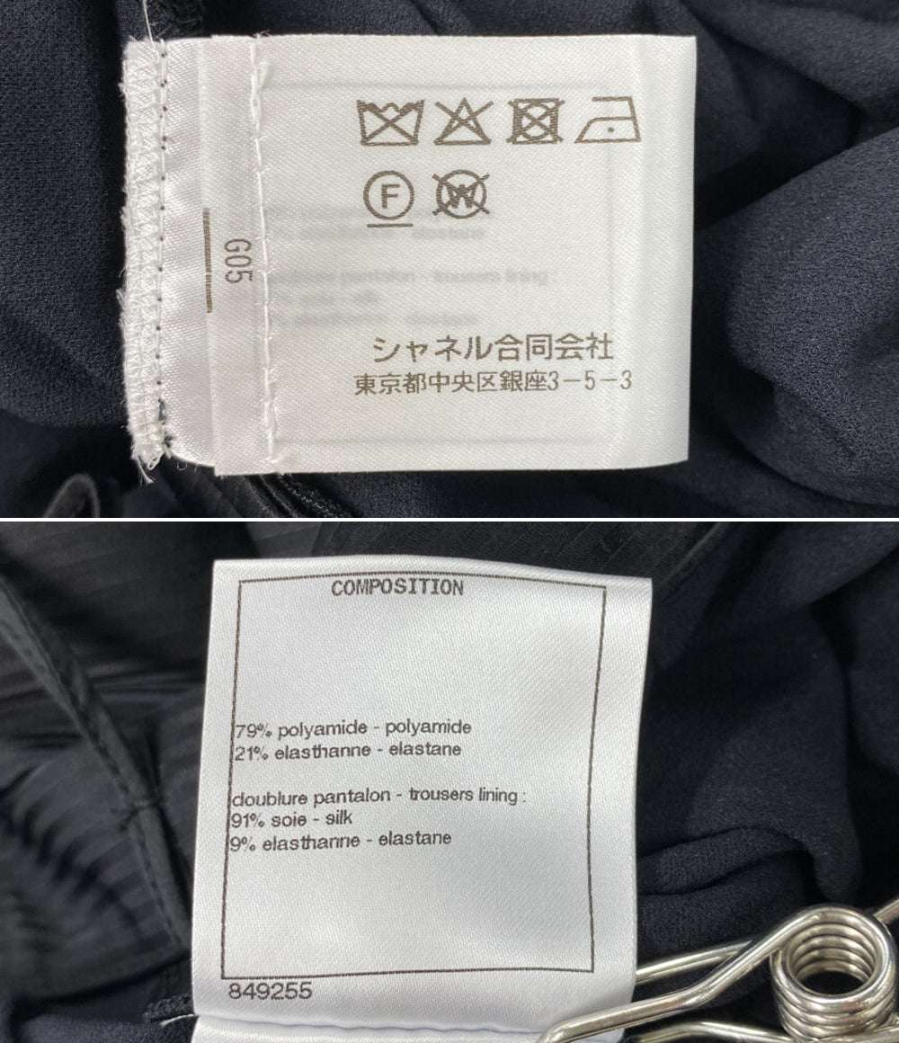 美品 CHANEL シルクパンツ ブラック 22C P71973V38670 レディース SIZE 38 シャネル