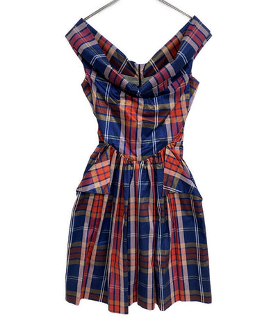 VIVIENNE WESTWOOD ノースリーブワンピース ANGLOMANIA チェック柄 レディース SIZE 38 ヴィヴィアンウエストウッド
