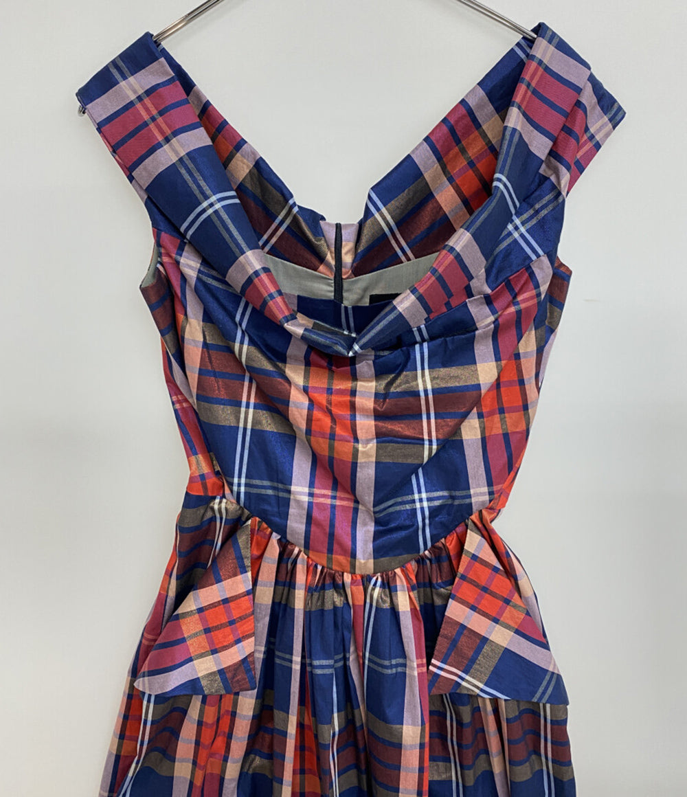 VIVIENNE WESTWOOD ノースリーブワンピース ANGLOMANIA チェック柄 レディース SIZE 38 ヴィヴィアンウエストウッド