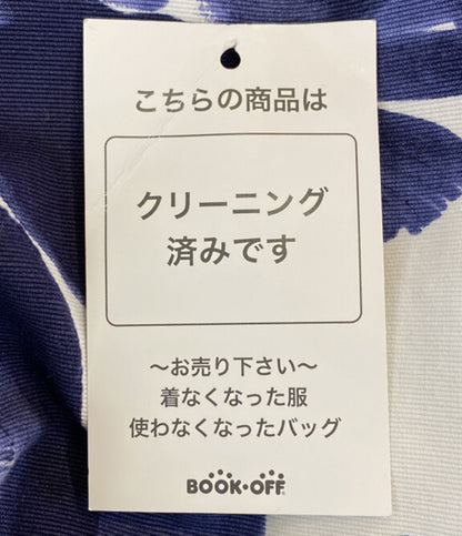 AKIKO OGAWA オールインワン ホワイト ブルー フラワー総柄 223-18021 レディース SIZE 38 アキコオガワ