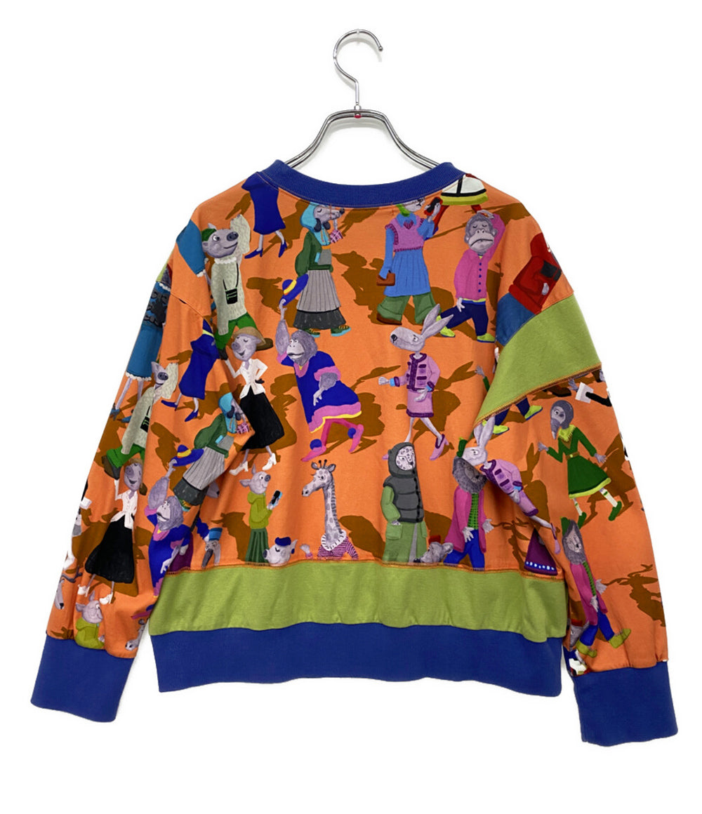 オレボレブラ 長袖Ｔシャツ アニマル柄 オレンジ」×グリーン 332510 レディース SIZE - オレボレブラ