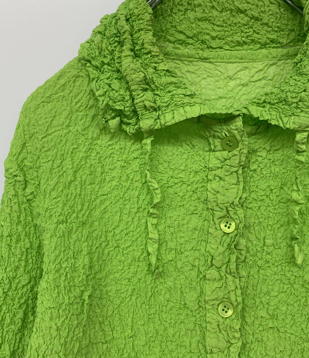 ISSEY MIYAKE 長袖ブラウス グリーン MI12FK918 レディース SIZE - イッセイミヤケ