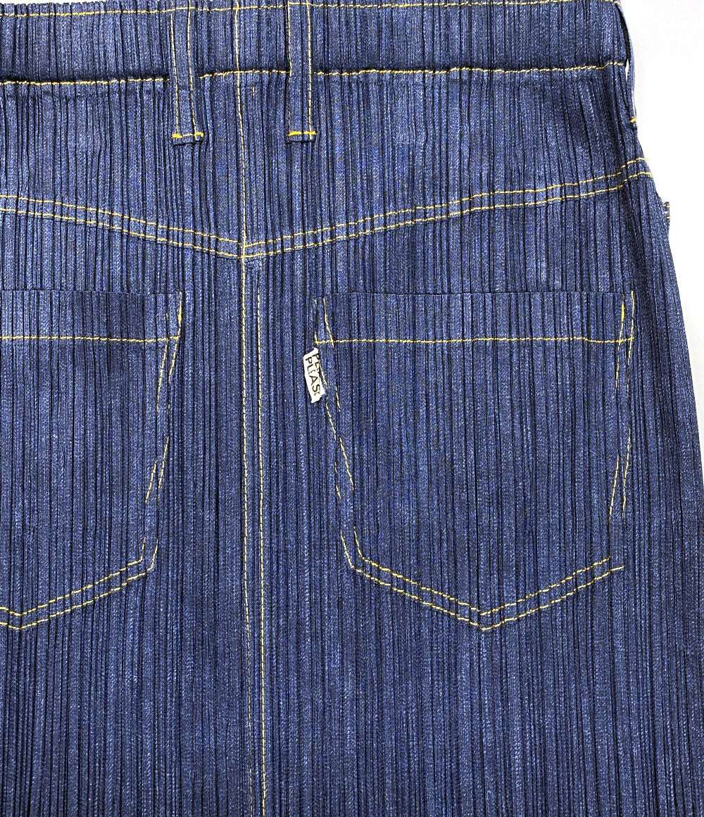 PLEATS PLEASE スカート ブルー デニム PP75-JG021 レディース SIZE 5 プリーツプリーズ