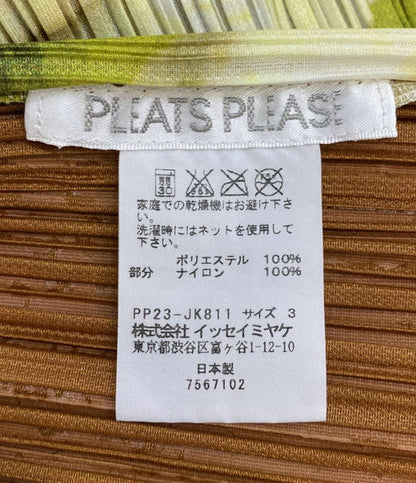 美品 PLEATS PLEASE 半袖カットソー フルーツ PP23-JK811 レディース SIZE 3 プリーツプリーズ