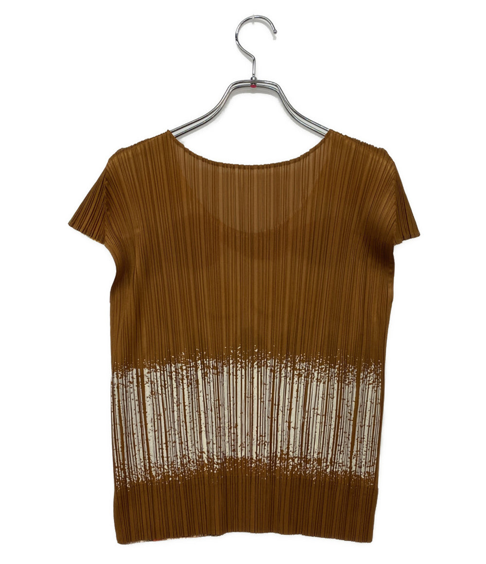 美品 PLEATS PLEASE 半袖カットソー フルーツ PP23-JK811 レディース SIZE 3 プリーツプリーズ