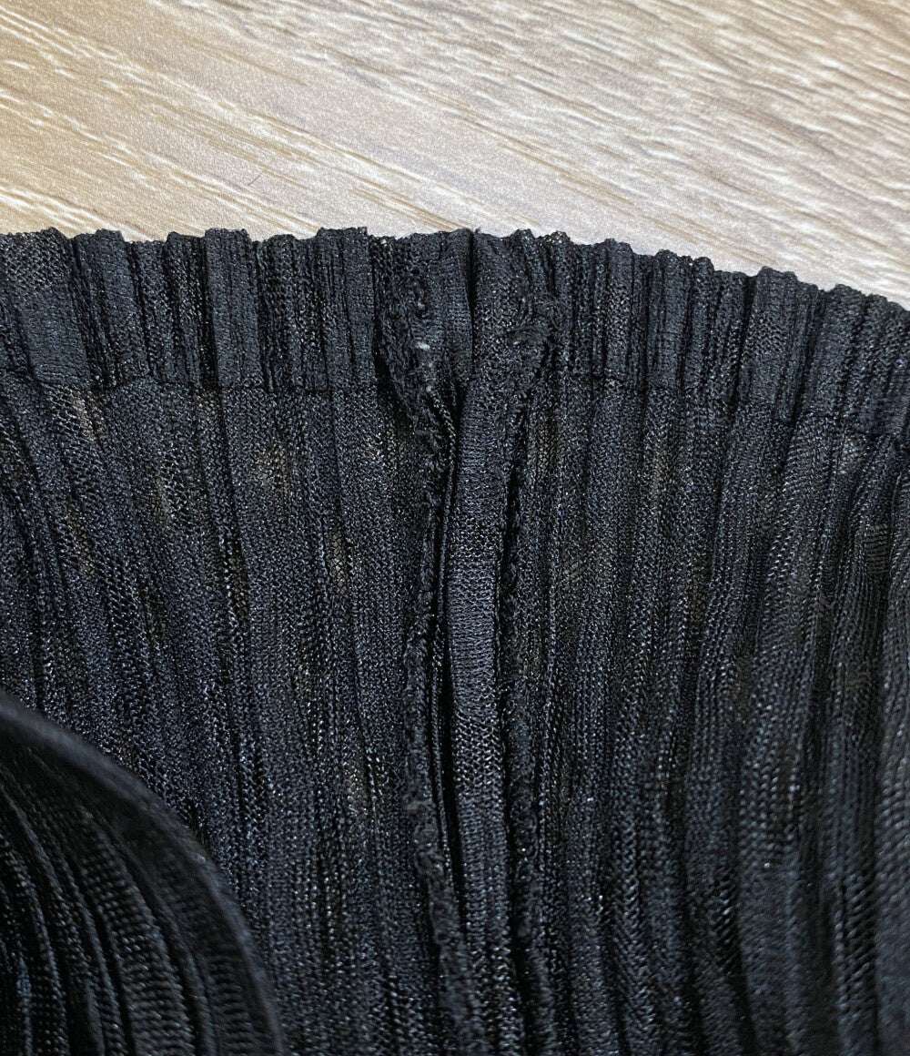 PLEATS PLEASE ノースリーブワンピース ロングジレ ブラック PP91-JE618 レディース SIZE 3 プリーツプリーズ