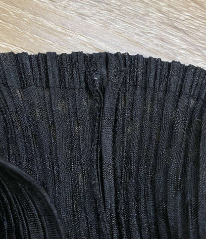 PLEATS PLEASE ノースリーブワンピース ロングジレ ブラック PP91-JE618 レディース SIZE 3 プリーツプリーズ