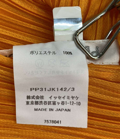 美品 PLEATS PLEASE 半袖カットソー ハイネック オレンジ PP31JK142 レディース SIZE 3 プリーツプリーズ