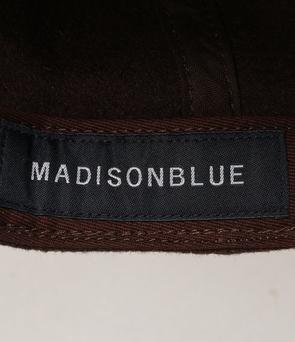 MADISONBLUE キャップ ブラウン パールビーズ レディース SIZE ONE SIZE マディソンブルー