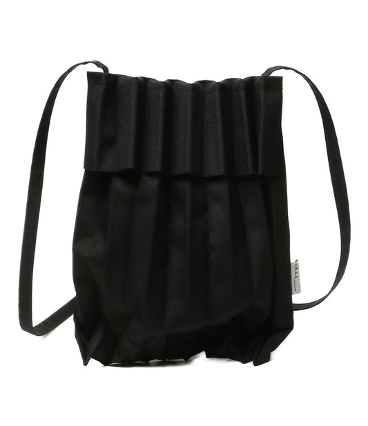 美品 Me ISSEY MIYAKE ショルダーバッグ プリーツバッグ ブラック MI53AG035 レディース ミー イッセイミヤケ