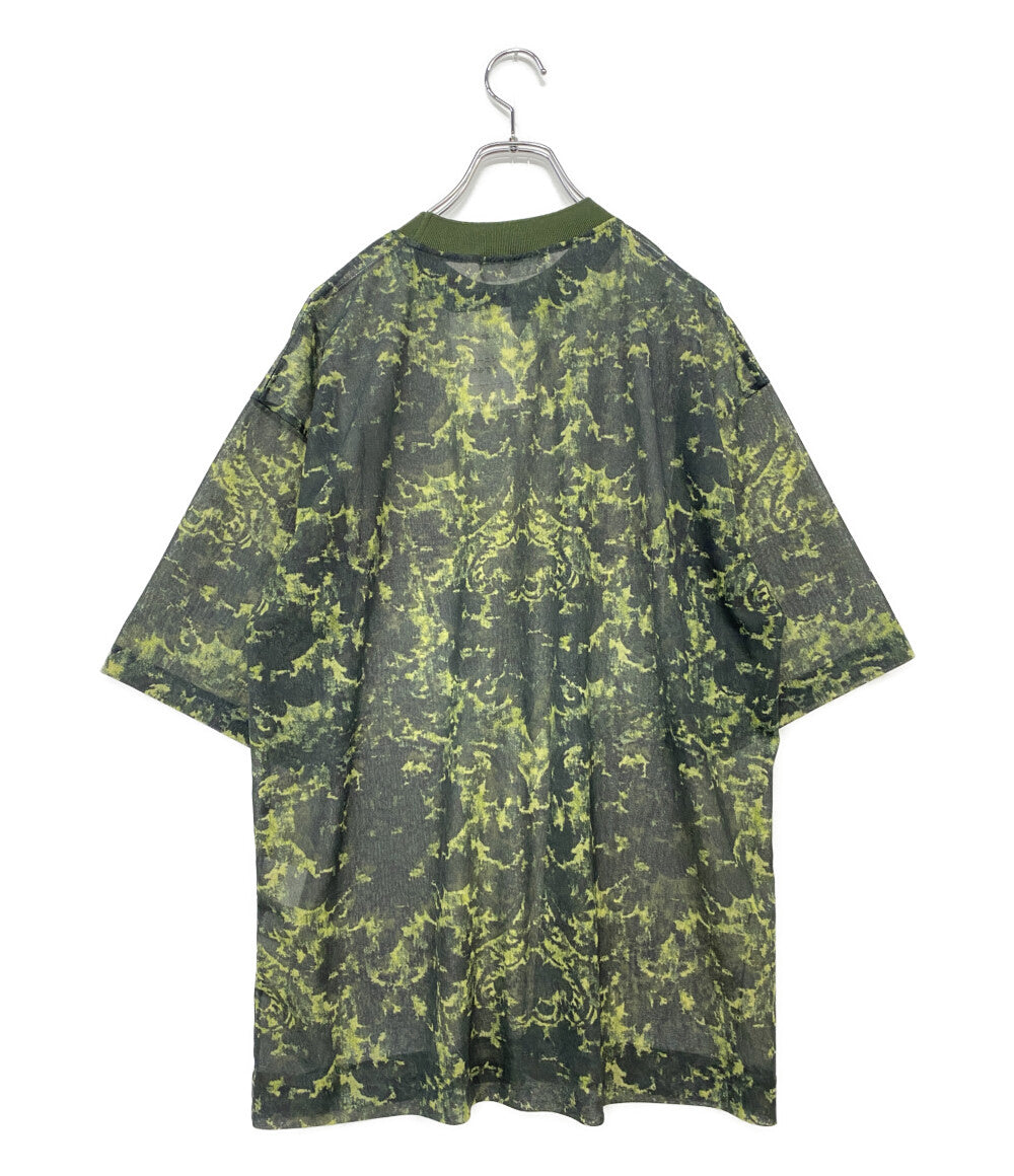 TOGA VIRILIS トーガビリリース 半袖Ｔシャツ 23ss シアー マーブル グリーン メンズ SIZE 48