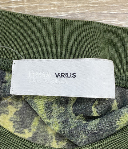 TOGA VIRILIS トーガビリリース 半袖Ｔシャツ 23ss シアー マーブル グリーン メンズ SIZE 48